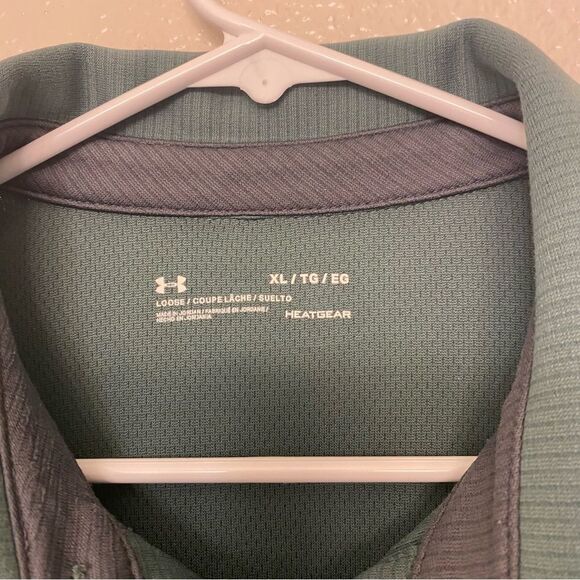 Under Armour UA Playoff sage green stretch golf Polo performance Shirt XL - Picture 8 of 9